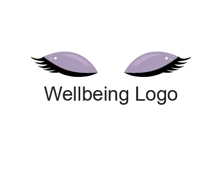 closed eyes with makeup and big eyelashes beauty logo