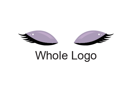 closed eyes with makeup and big eyelashes beauty logo