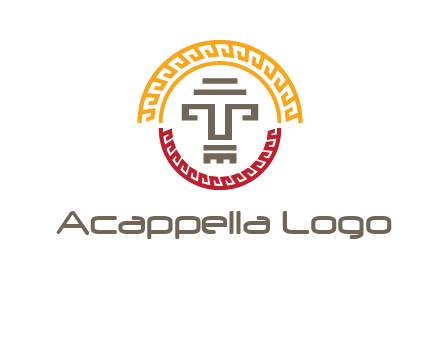 abstract blocky pattern tomb architecture logo