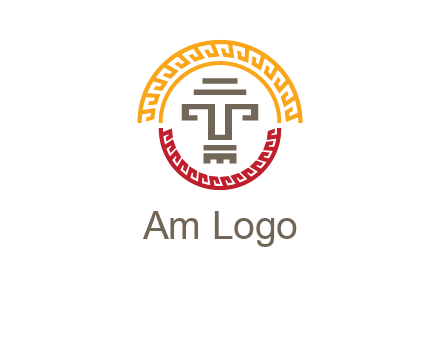 abstract blocky pattern tomb architecture logo