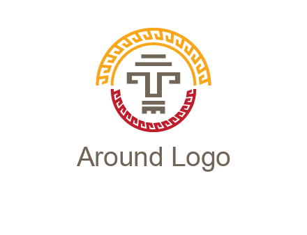 abstract blocky pattern tomb architecture logo