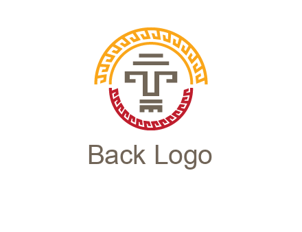 abstract blocky pattern tomb architecture logo