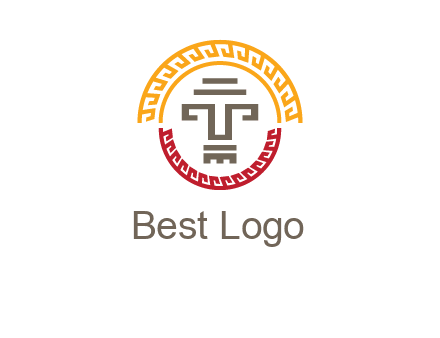 abstract blocky pattern tomb architecture logo
