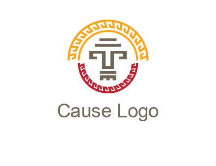 abstract blocky pattern tomb architecture logo
