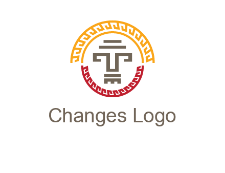 abstract blocky pattern tomb architecture logo