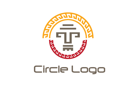 abstract blocky pattern tomb architecture logo