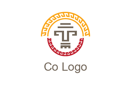 abstract blocky pattern tomb architecture logo