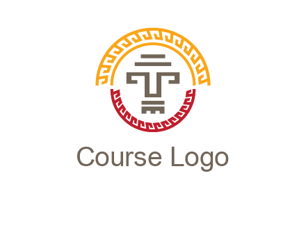 abstract blocky pattern tomb architecture logo