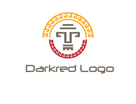 abstract blocky pattern tomb architecture logo