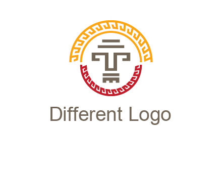 abstract blocky pattern tomb architecture logo