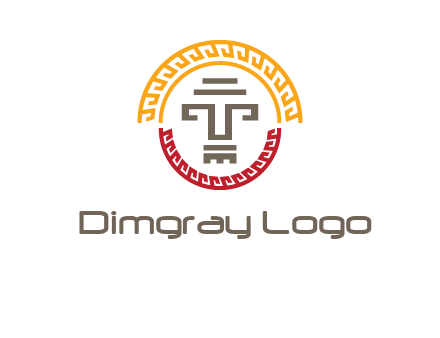 abstract blocky pattern tomb architecture logo