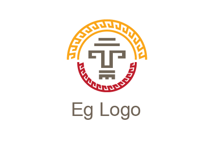 abstract blocky pattern tomb architecture logo
