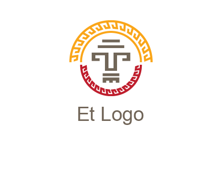 abstract blocky pattern tomb architecture logo