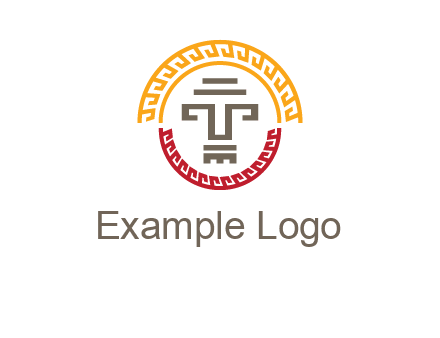 abstract blocky pattern tomb architecture logo