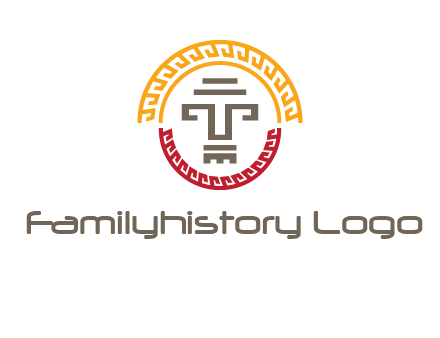 abstract blocky pattern tomb architecture logo
