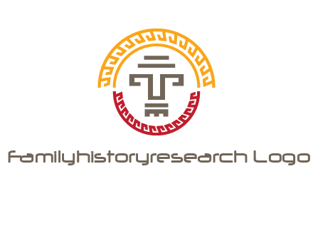 abstract blocky pattern tomb architecture logo