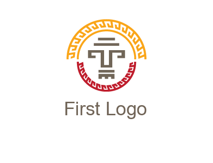 abstract blocky pattern tomb architecture logo