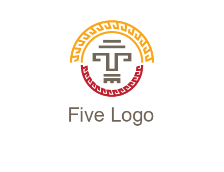 abstract blocky pattern tomb architecture logo