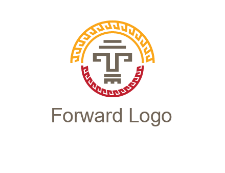 abstract blocky pattern tomb architecture logo