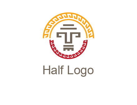 abstract blocky pattern tomb architecture logo