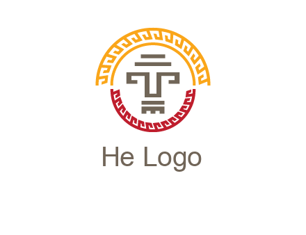 abstract blocky pattern tomb architecture logo