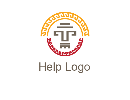 abstract blocky pattern tomb architecture logo