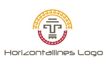abstract blocky pattern tomb architecture logo