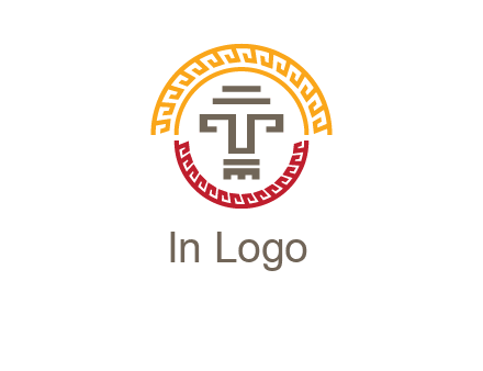 abstract blocky pattern tomb architecture logo