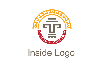 abstract blocky pattern tomb architecture logo
