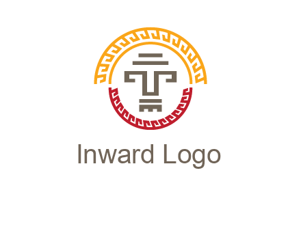 abstract blocky pattern tomb architecture logo