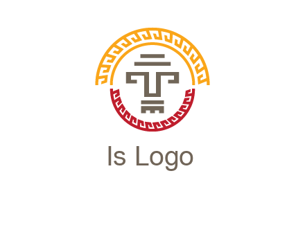 abstract blocky pattern tomb architecture logo