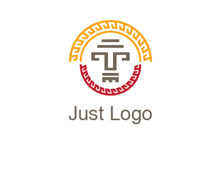 abstract blocky pattern tomb architecture logo
