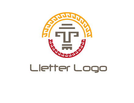 abstract blocky pattern tomb architecture logo