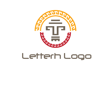 abstract blocky pattern tomb architecture logo