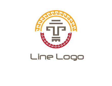 abstract blocky pattern tomb architecture logo