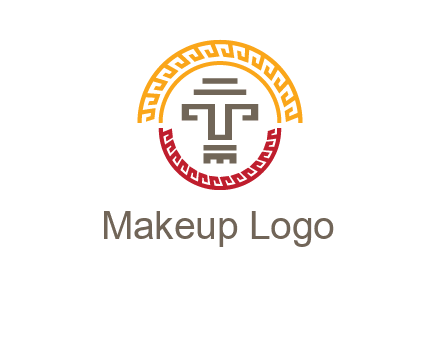 abstract blocky pattern tomb architecture logo