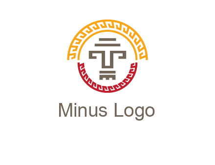 abstract blocky pattern tomb architecture logo