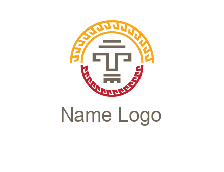 abstract blocky pattern tomb architecture logo