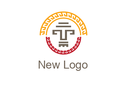 abstract blocky pattern tomb architecture logo