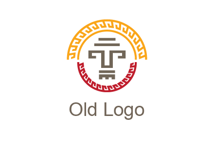 abstract blocky pattern tomb architecture logo