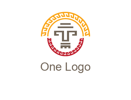 abstract blocky pattern tomb architecture logo