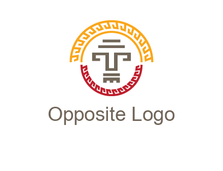 abstract blocky pattern tomb architecture logo