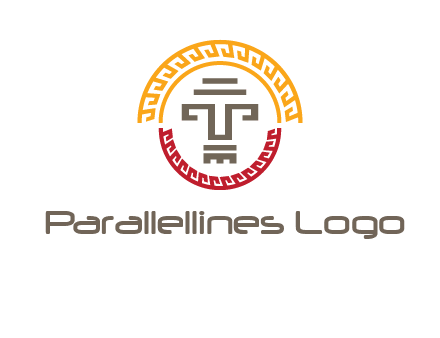 abstract blocky pattern tomb architecture logo