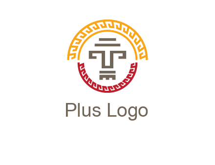 abstract blocky pattern tomb architecture logo