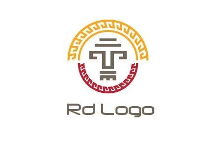 abstract blocky pattern tomb architecture logo
