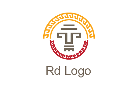abstract blocky pattern tomb architecture logo
