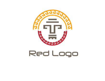 abstract blocky pattern tomb architecture logo