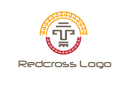 abstract blocky pattern tomb architecture logo