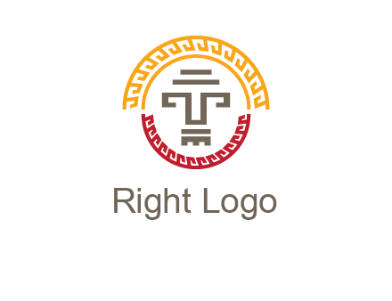 abstract blocky pattern tomb architecture logo