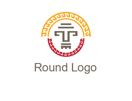 abstract blocky pattern tomb architecture logo